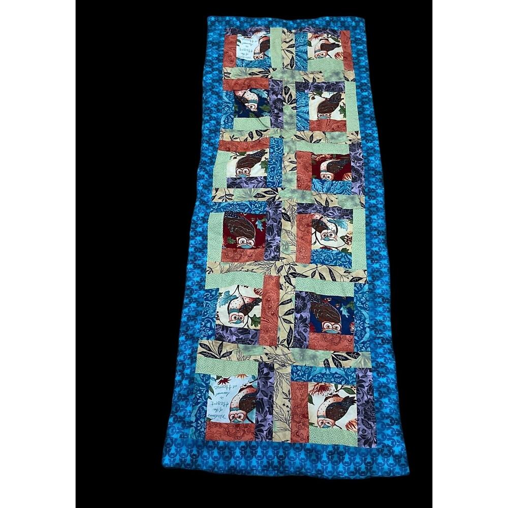 Vintage Quilt Owl Theme 18"X48.5" Length
